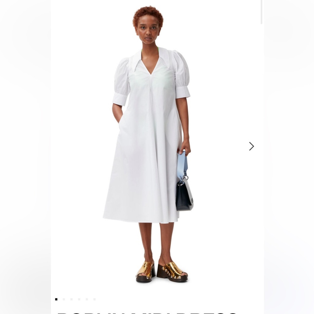 Ganni poplin midi dress